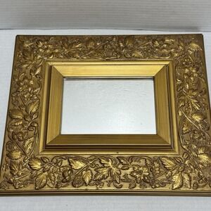 Vintage Ornate Gold Gilt Wide Frame Mirror Floral Gilt Wall Mirror 13 X 11